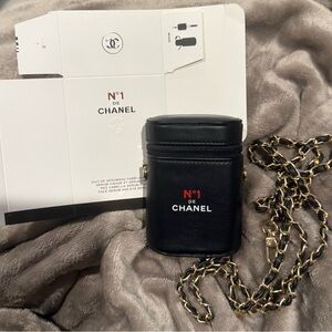 CHANEL Black Mini Bag with Gold Chain GWP